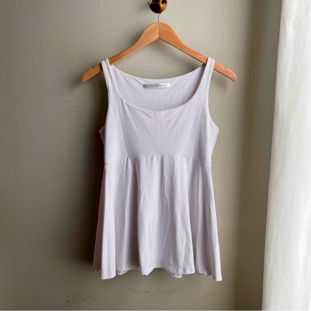 Susana Monaco White Peplum Tank Top M